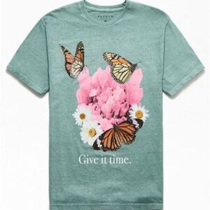Pacsun “Give It Time” Butterfly Floral Graphic Tee Men’s Large Vintage Wash